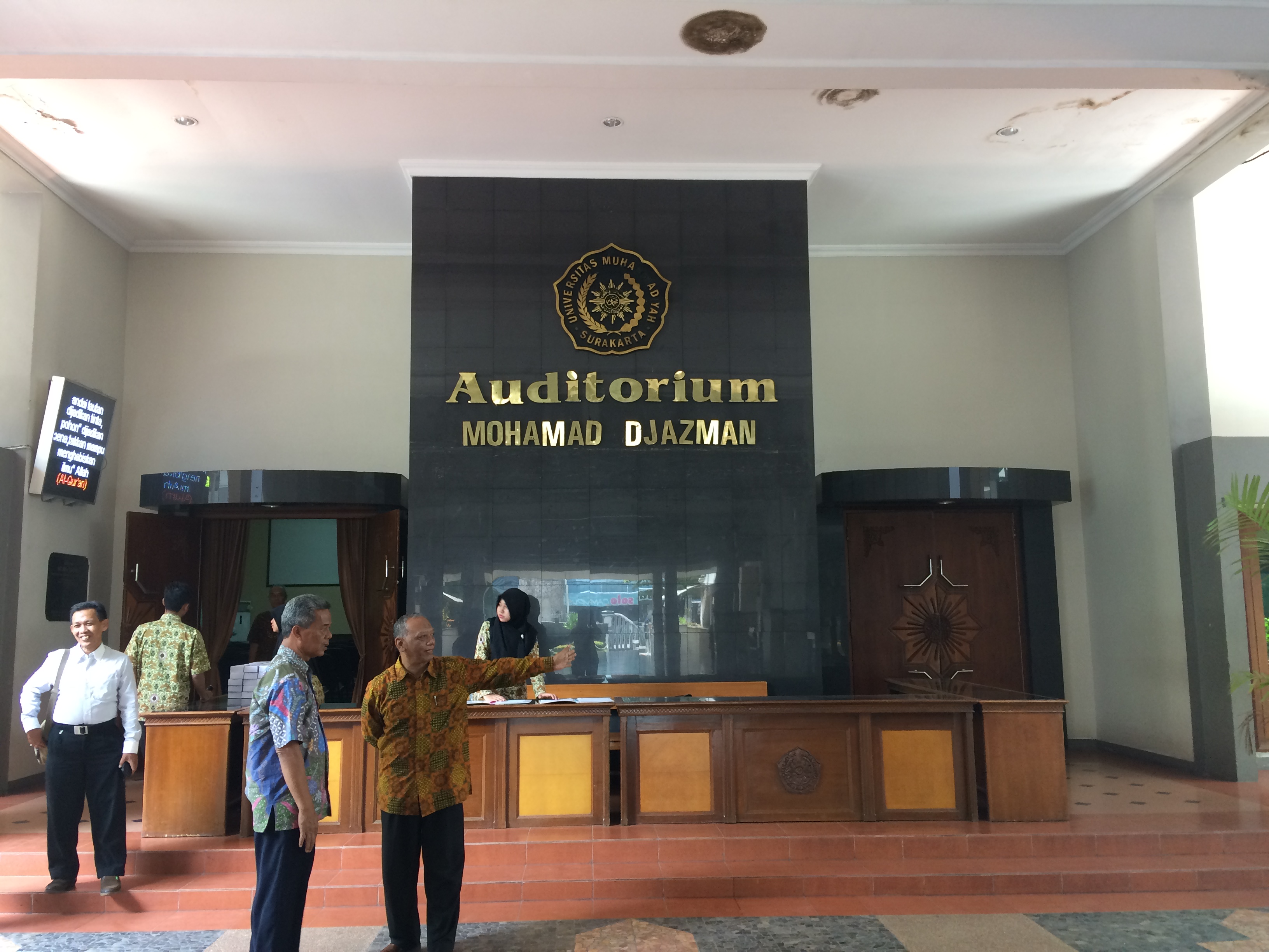 Auditorium Mohamad Djazman tempat acara penyambutan rombongan FKIP UMTAS